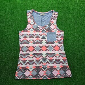 The North Face Tank Top Womens Medium Pink Purple Aztec Yoga Gym Athletic